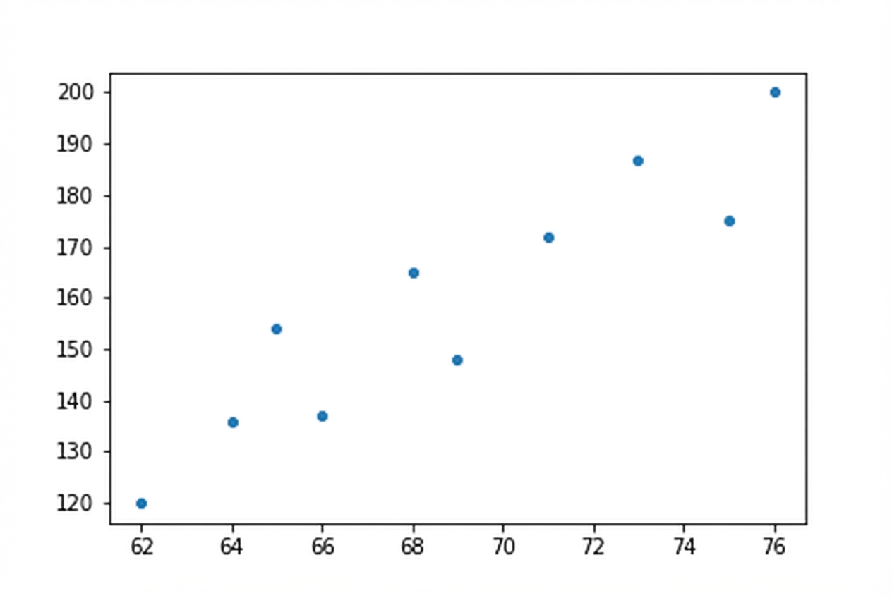 Gráfico de dispersão da altura x peso