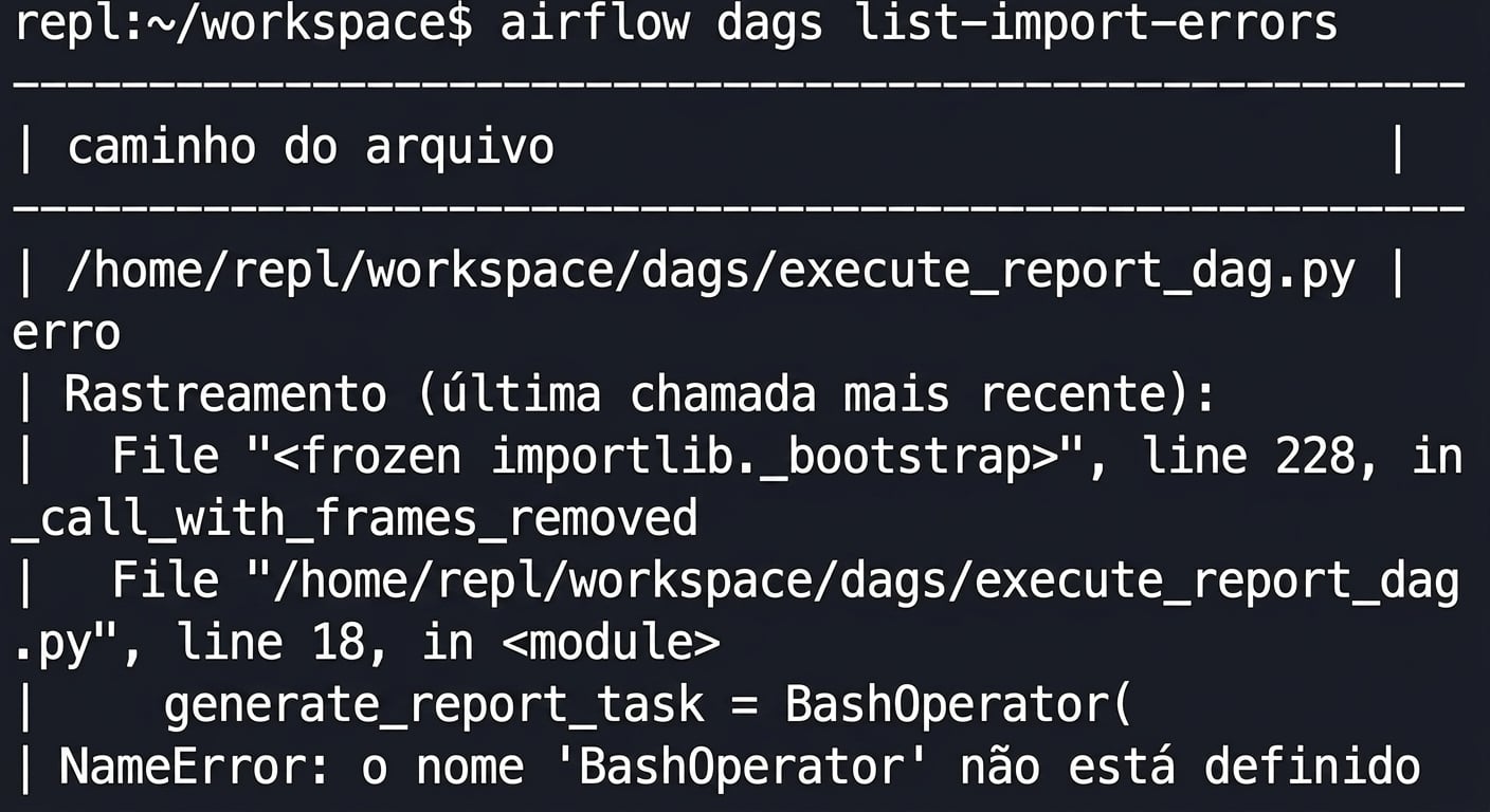airflow dags list-import-errors com erros