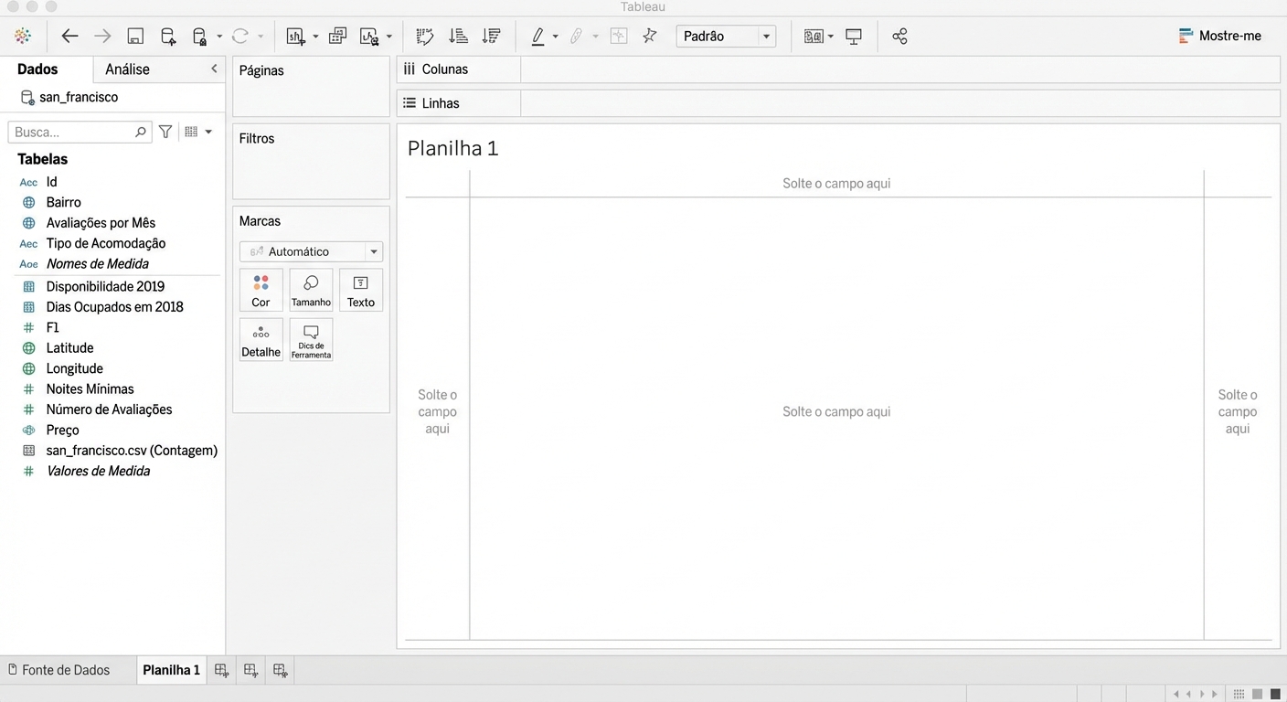 Interface do Tableau