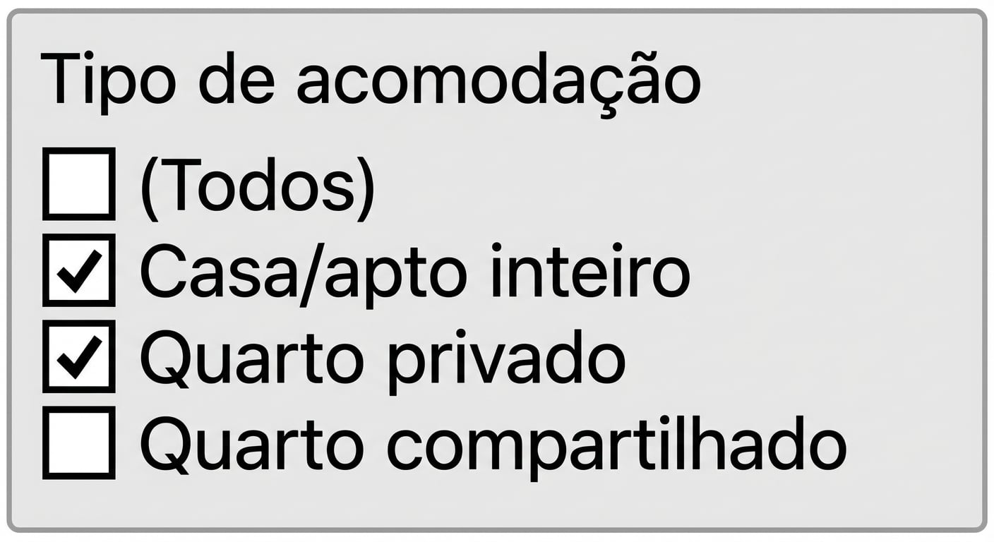 Filtro por tipo de quarto