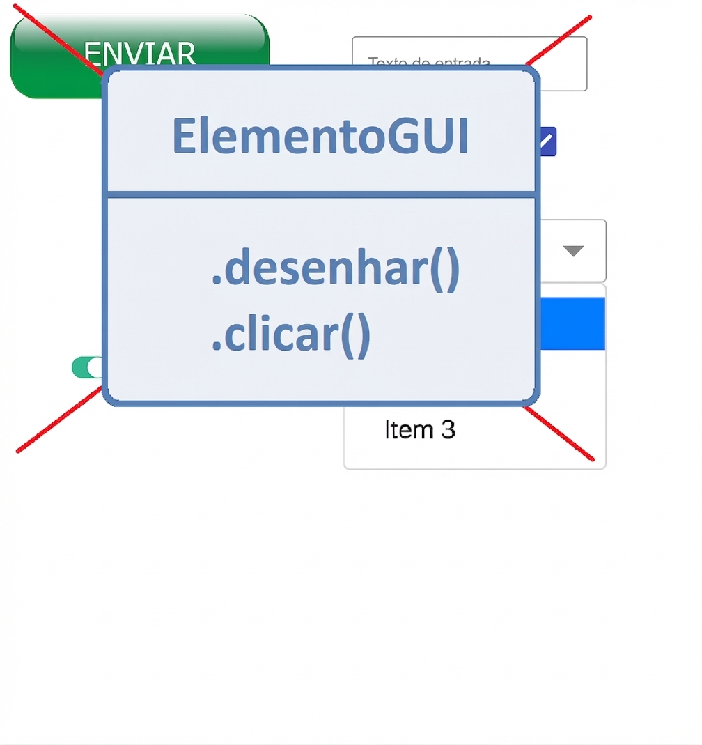 não use vários elementos de GUI