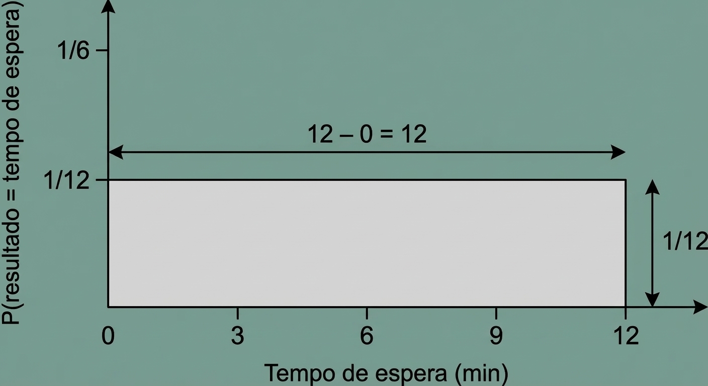 Largura da distribuição = 1, altura = 1/12