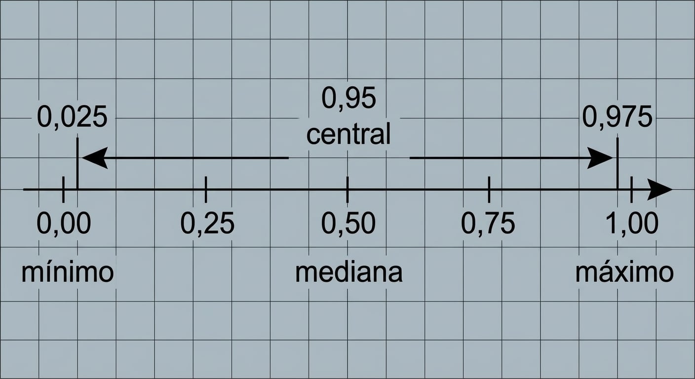 Uma linha de intervalo de confiança de 95%.