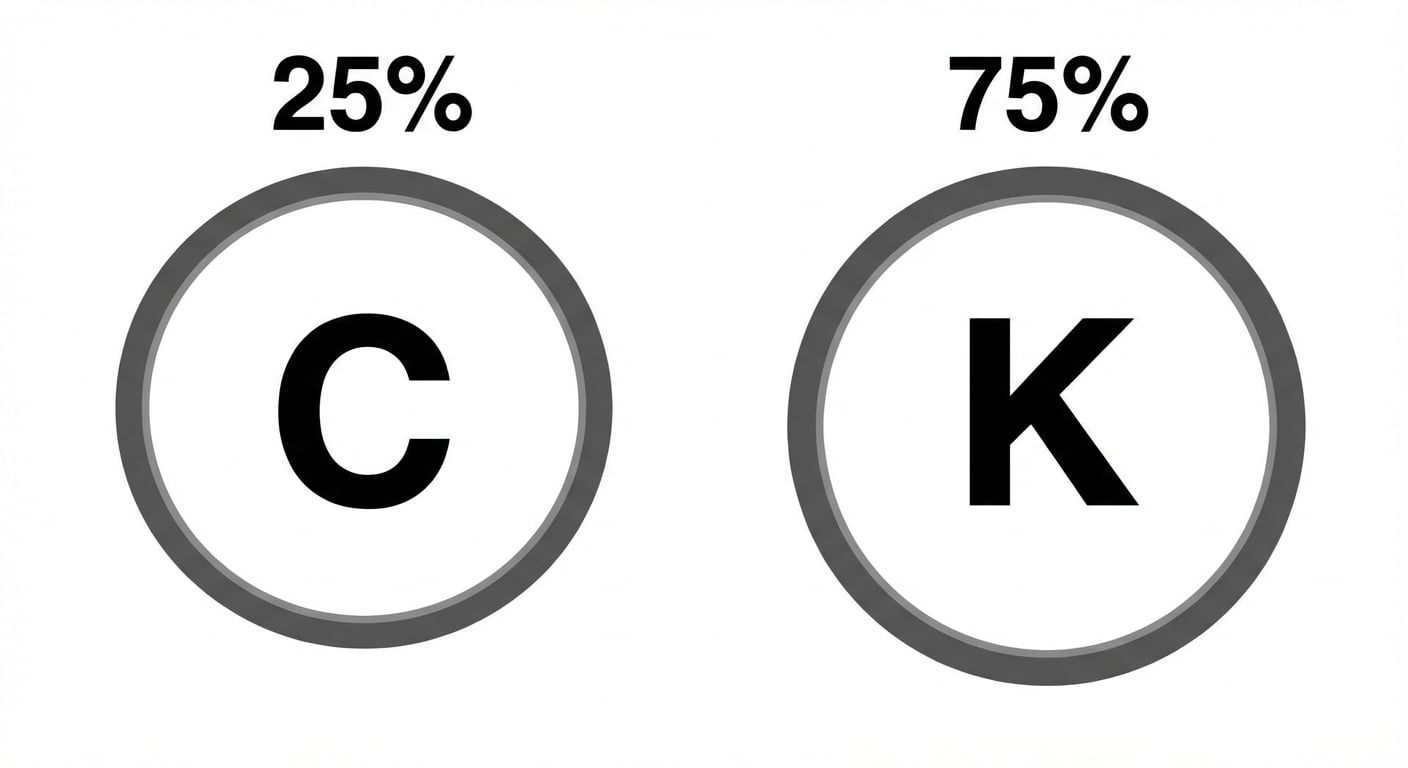 Imagem de cara com 25% de probabilidade e coroa com 75% de probabilidade
