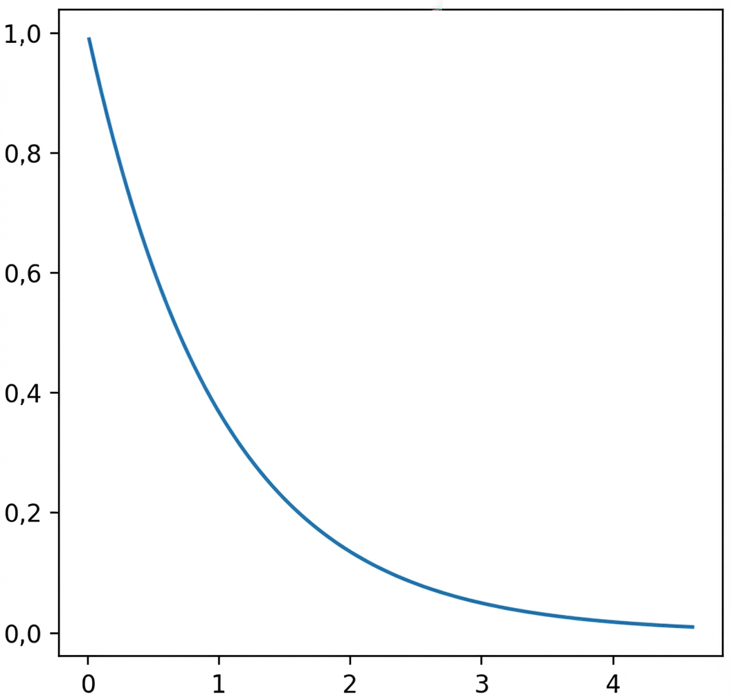 Gráfico da distribuição exponencial