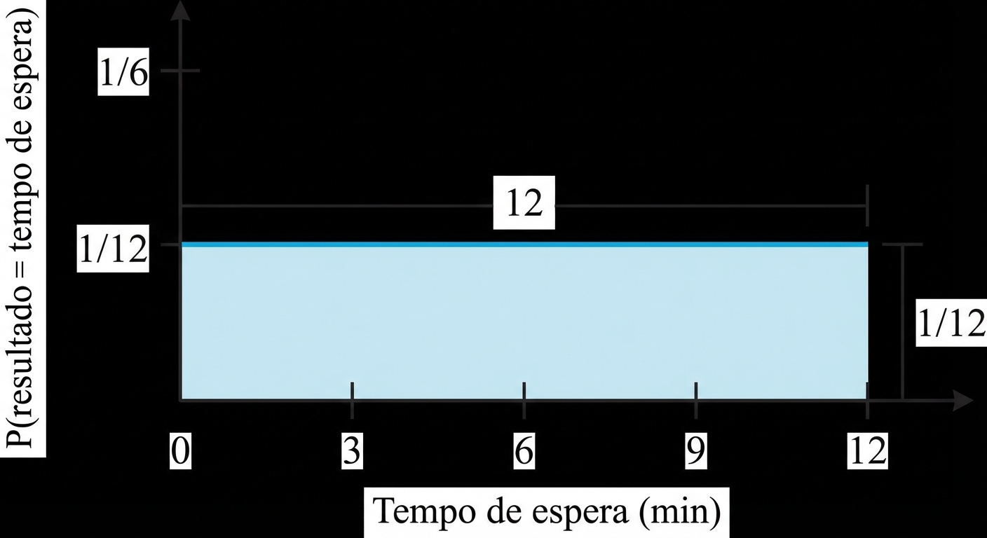 Largura da distribuição = 1, altura = 1/12