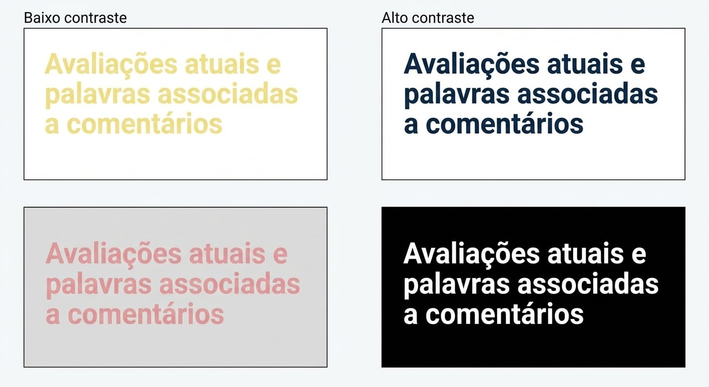 slides com alto contraste e baixo contraste