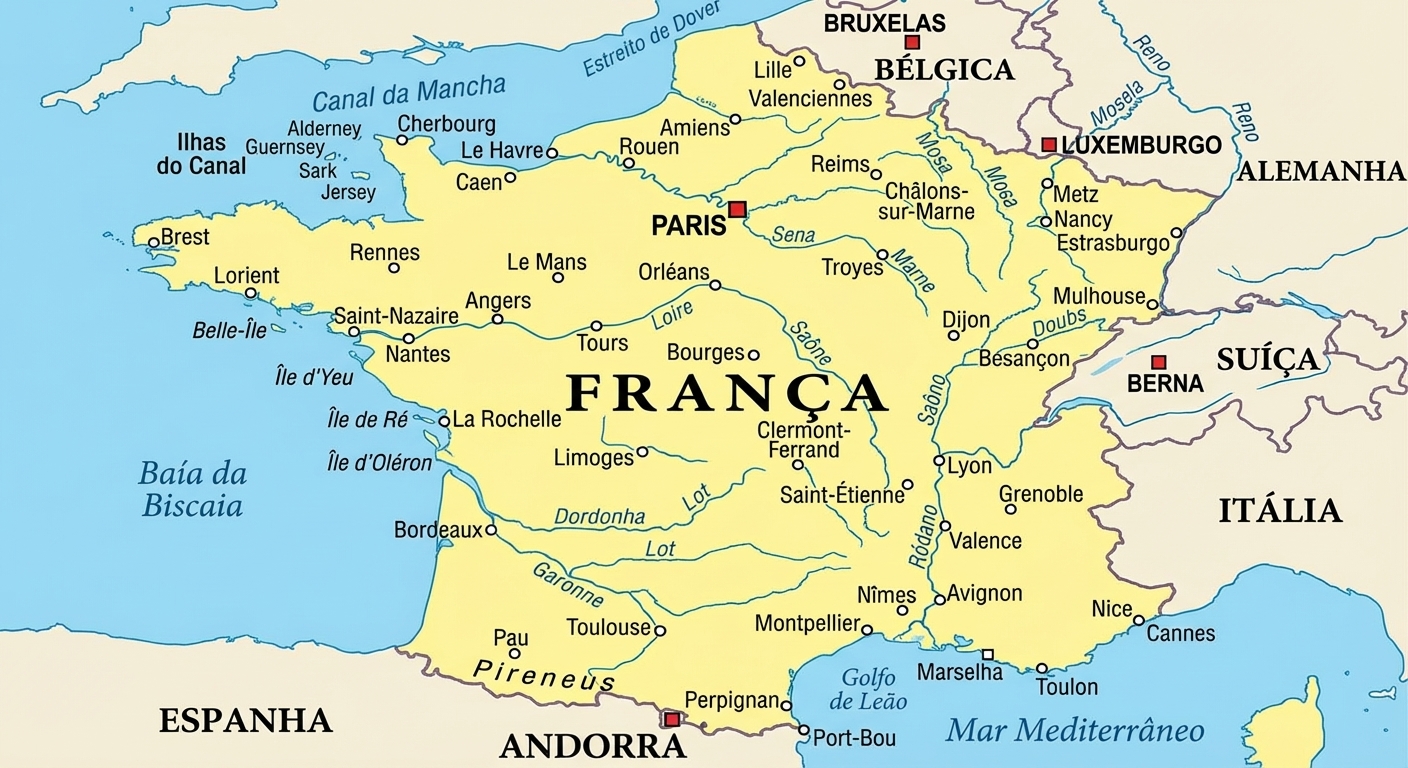 Um mapa da França.