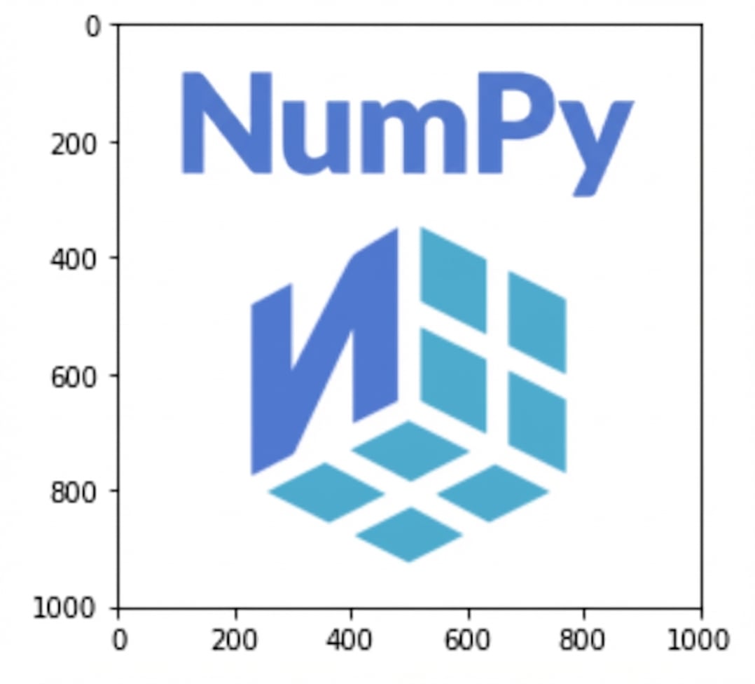 Logo do NumPy com as linhas de pixels em ordem inversa