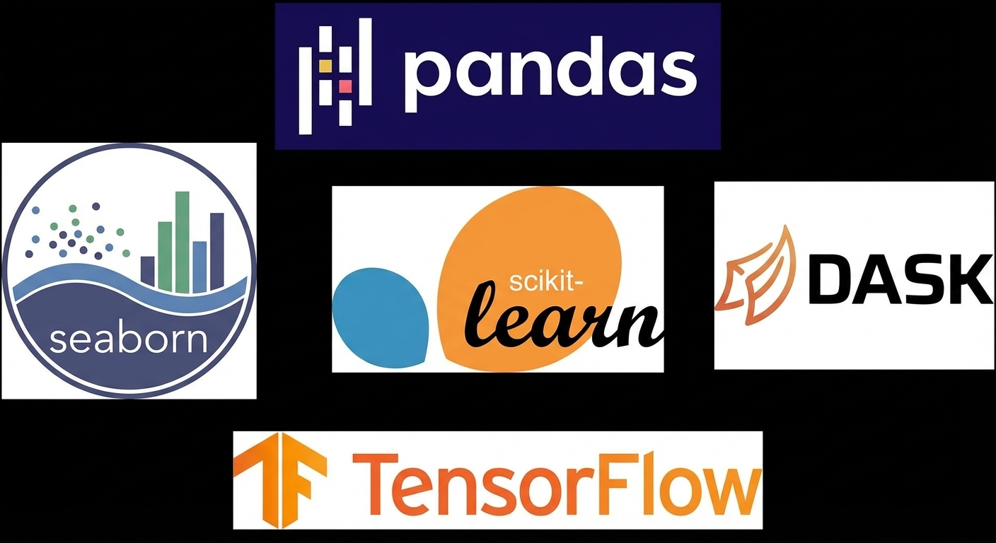 Logos de bibliotecas construídas sobre o NumPy