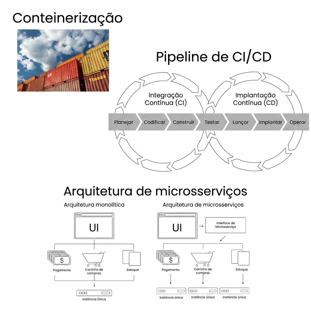 Arquitetura de microsserviços na fase de deploy