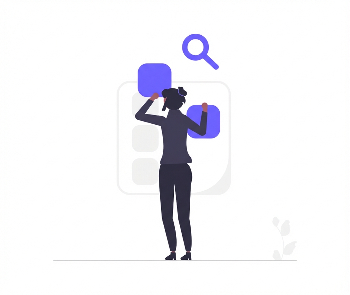 Pessoa que coloca partes de um problema no lugar