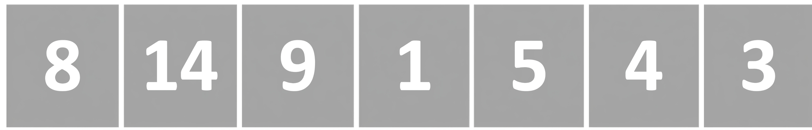 Uma representação esquemática de uma lista com elementos não ordenados.