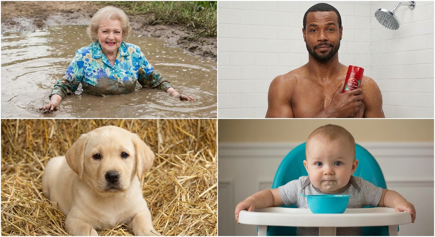 Colagem de imagens engraçadas de anúncios