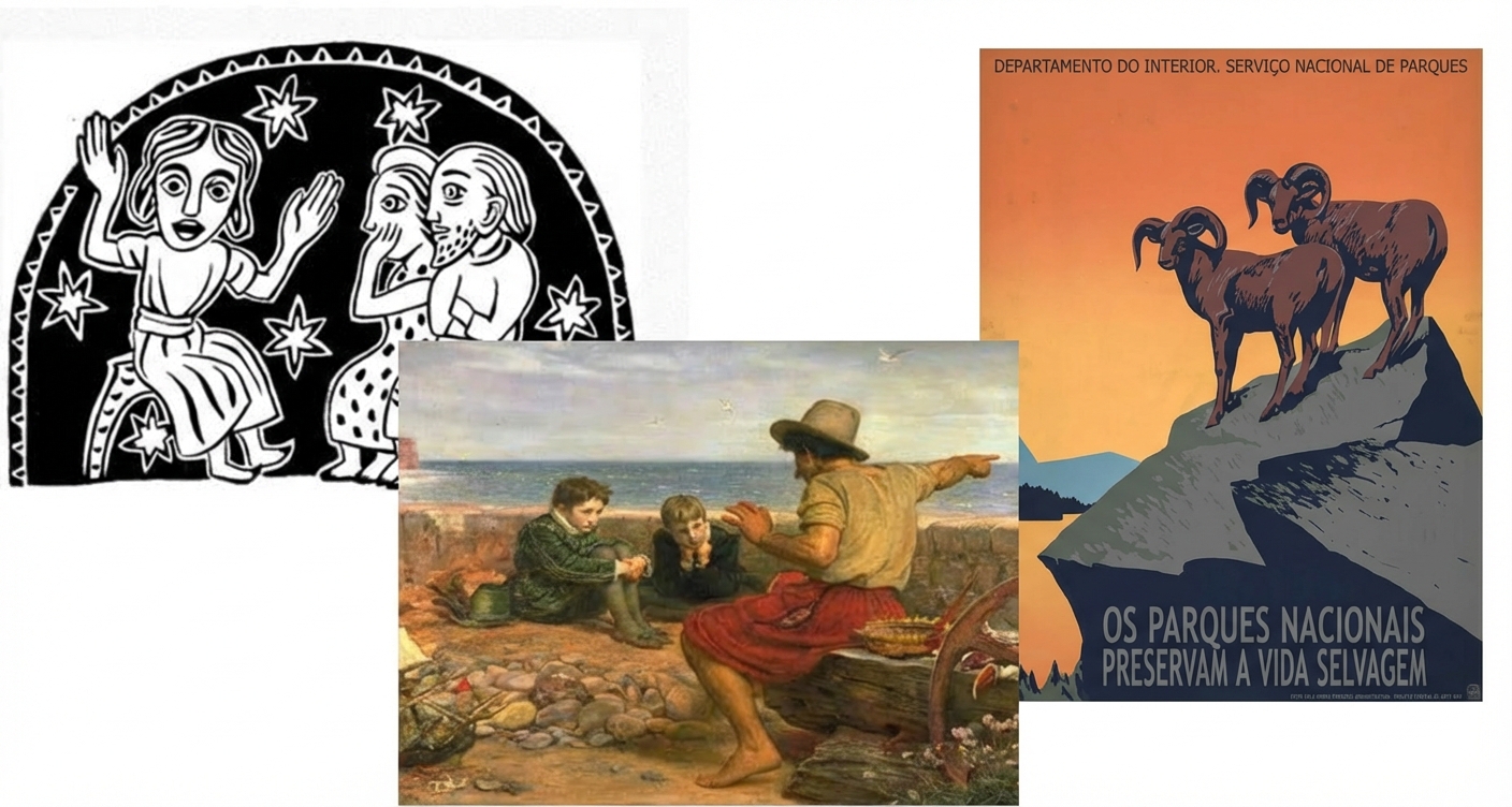 Colagem de fotos de livros de histórias