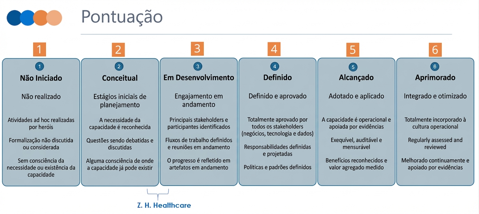 Imagem mostrando a escala DCAM e a pontuação da ZH Healthcare
