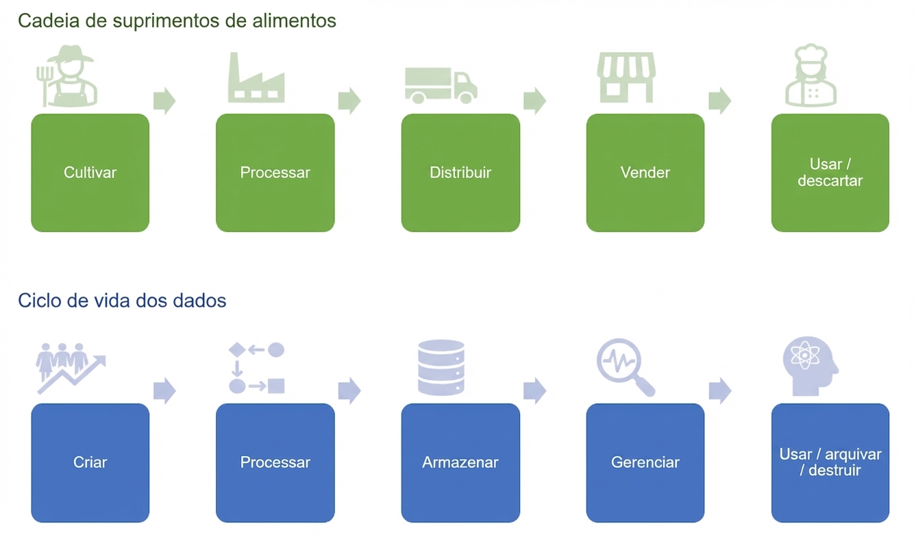 A cadeia de suprimentos de alimentos e o ciclo de vida dos dados