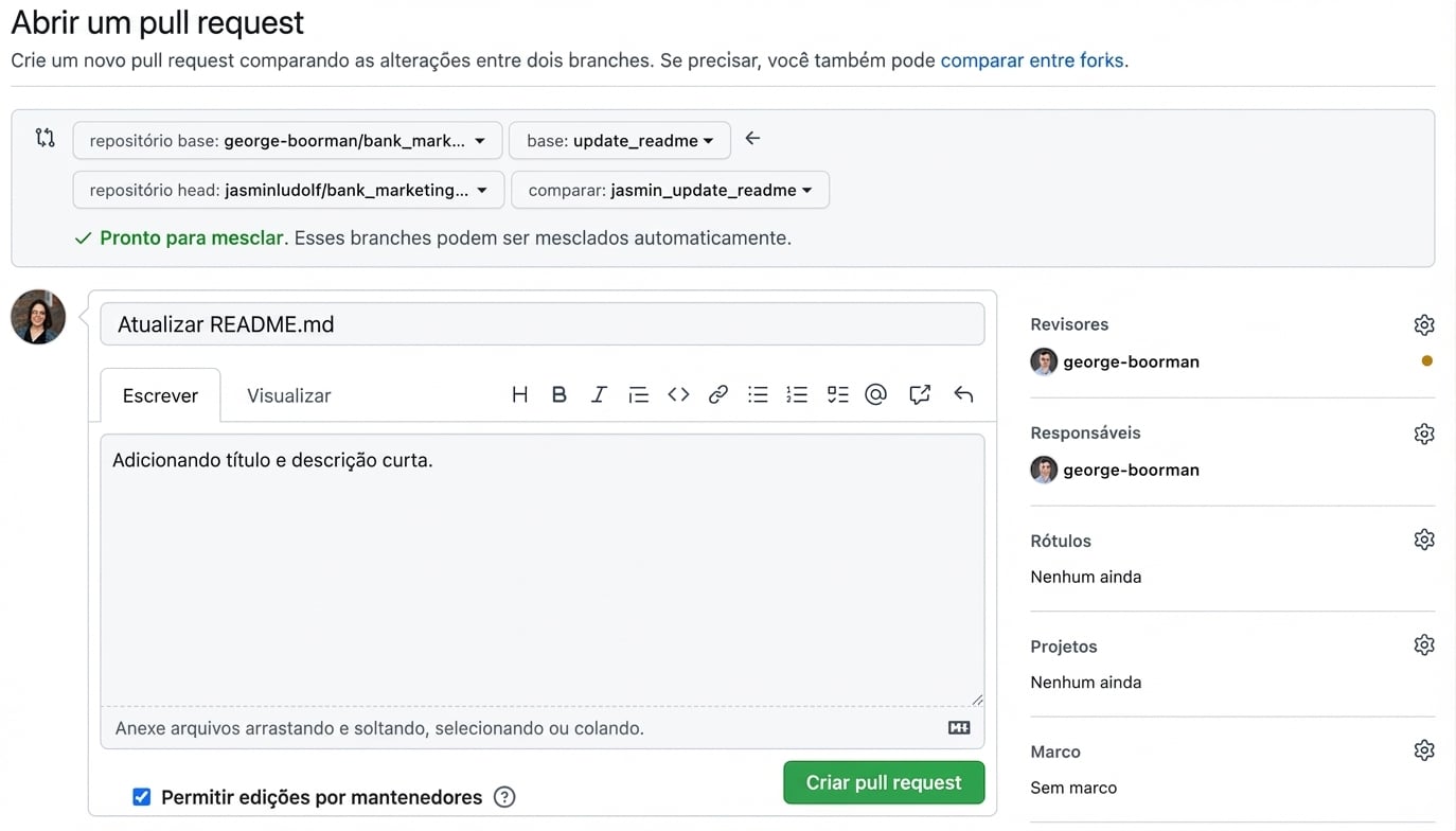Visão com um revisor solicitado