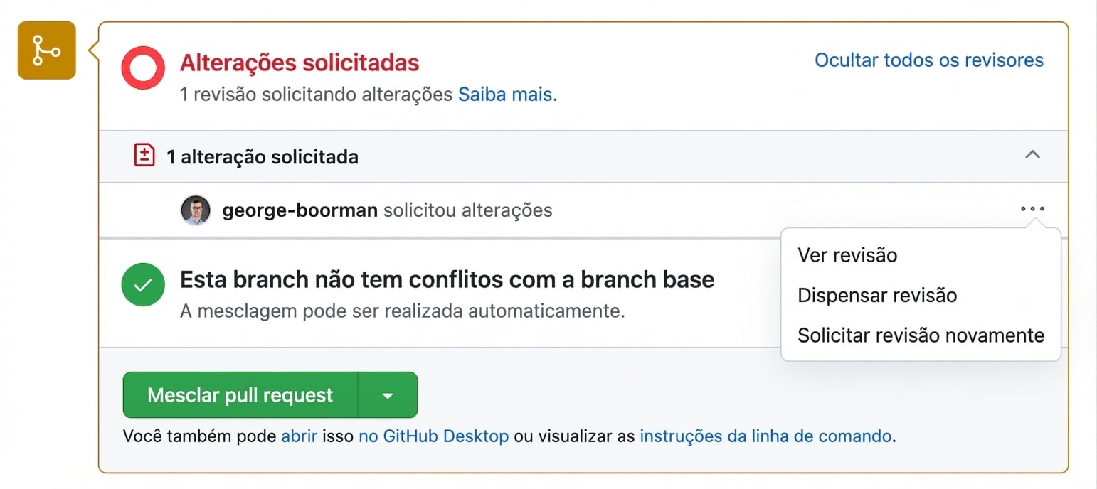 Visão do contribuidor para pedir nova revisão.