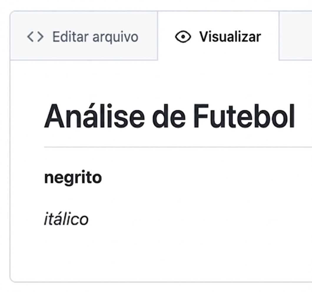 Visualização da prévia de markdown com texto em negrito e itálico