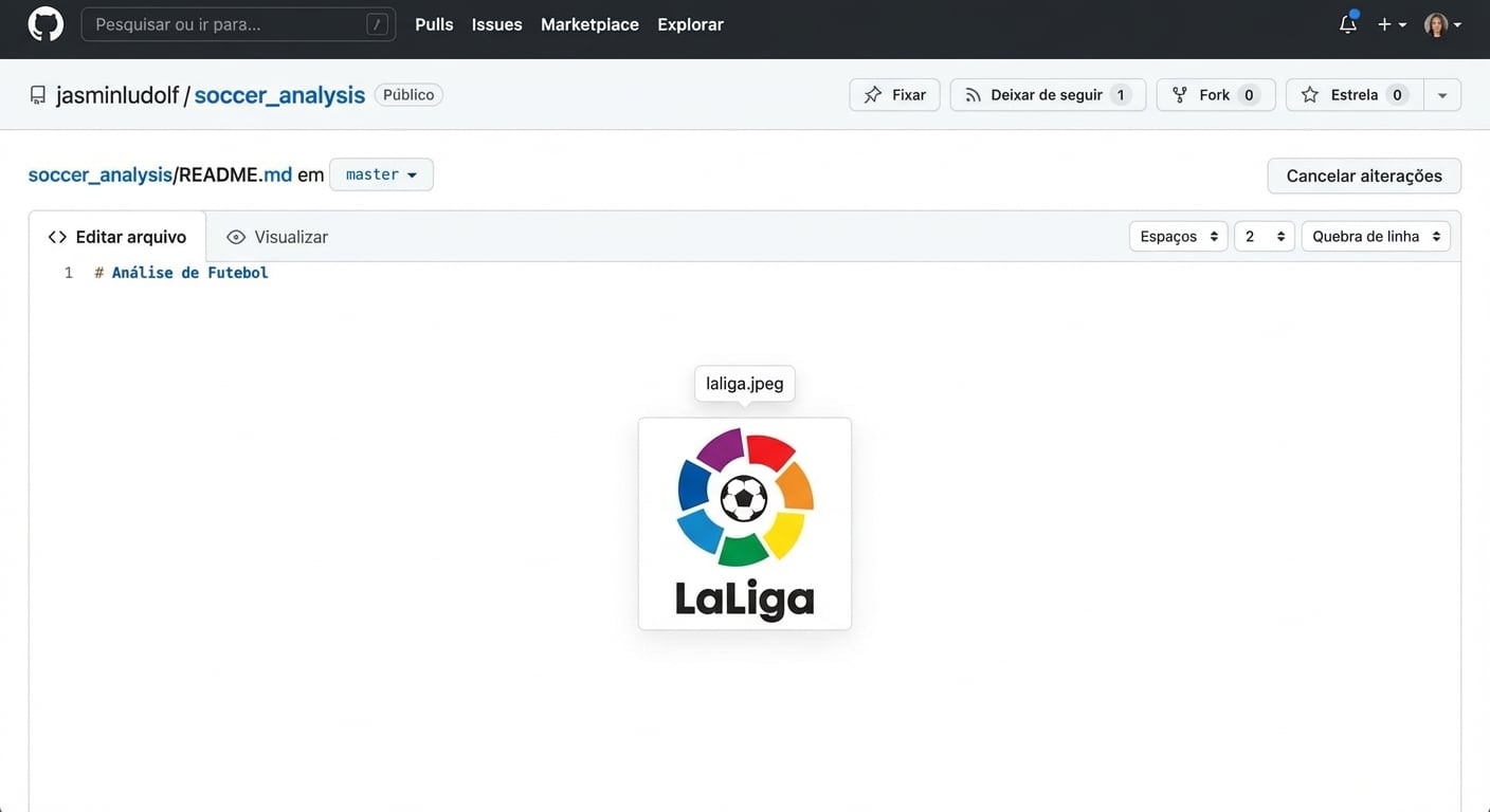 Visualização animada arrastando uma imagem para o arquivo markdown e o GitHub gerando a sintaxe automaticamente
