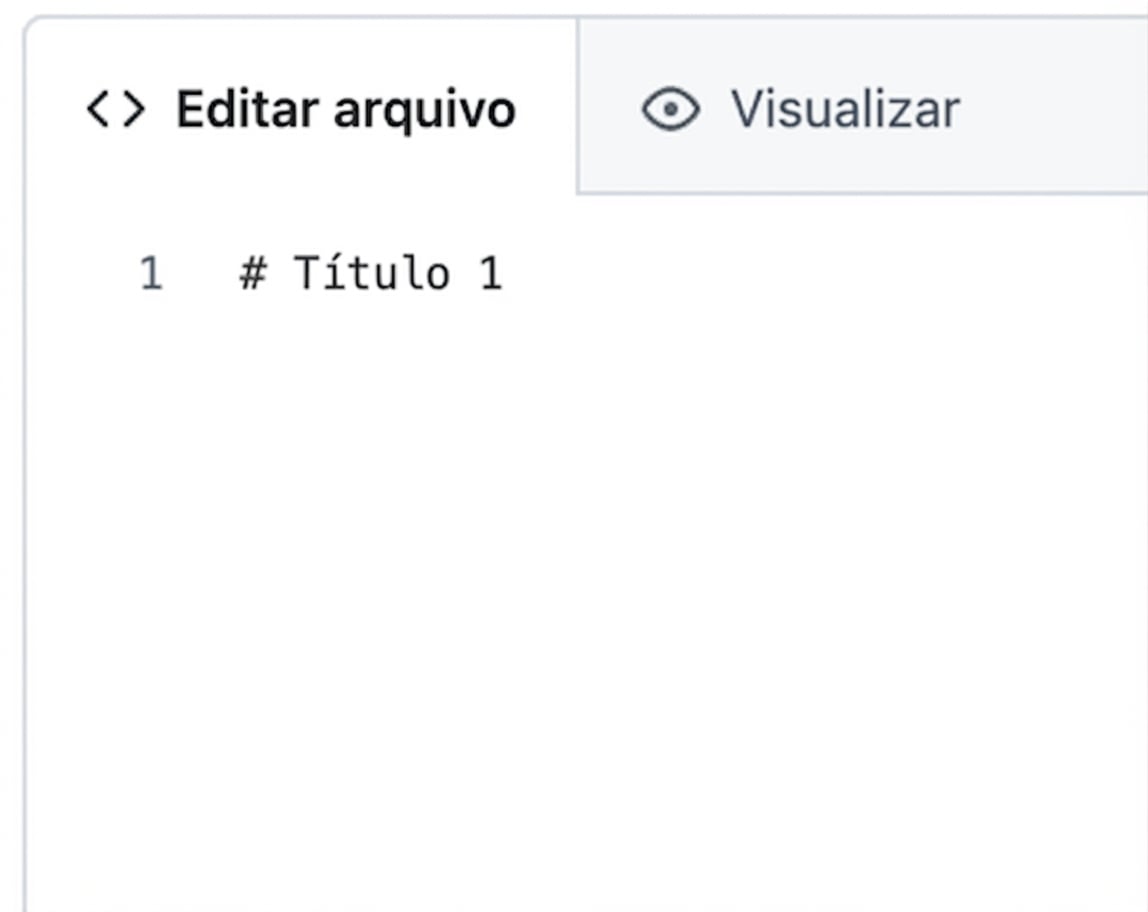 Visualização da página de edição de markdown com a sintaxe do maior título