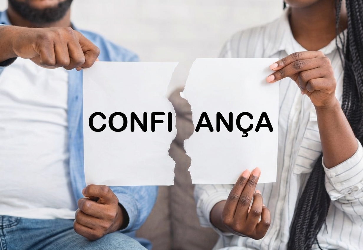 Rasgando papel de confiança