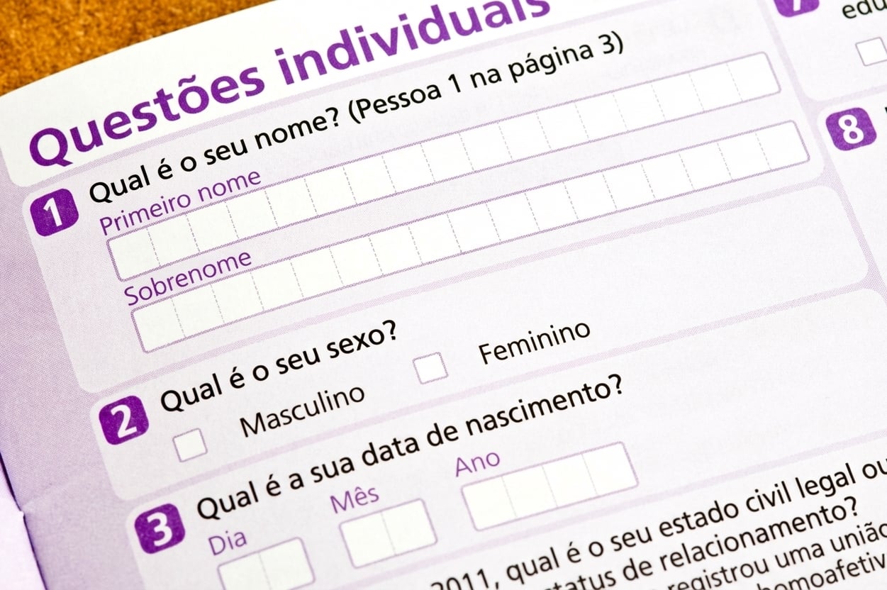 Pesquisa perguntando sobre informações pessoais