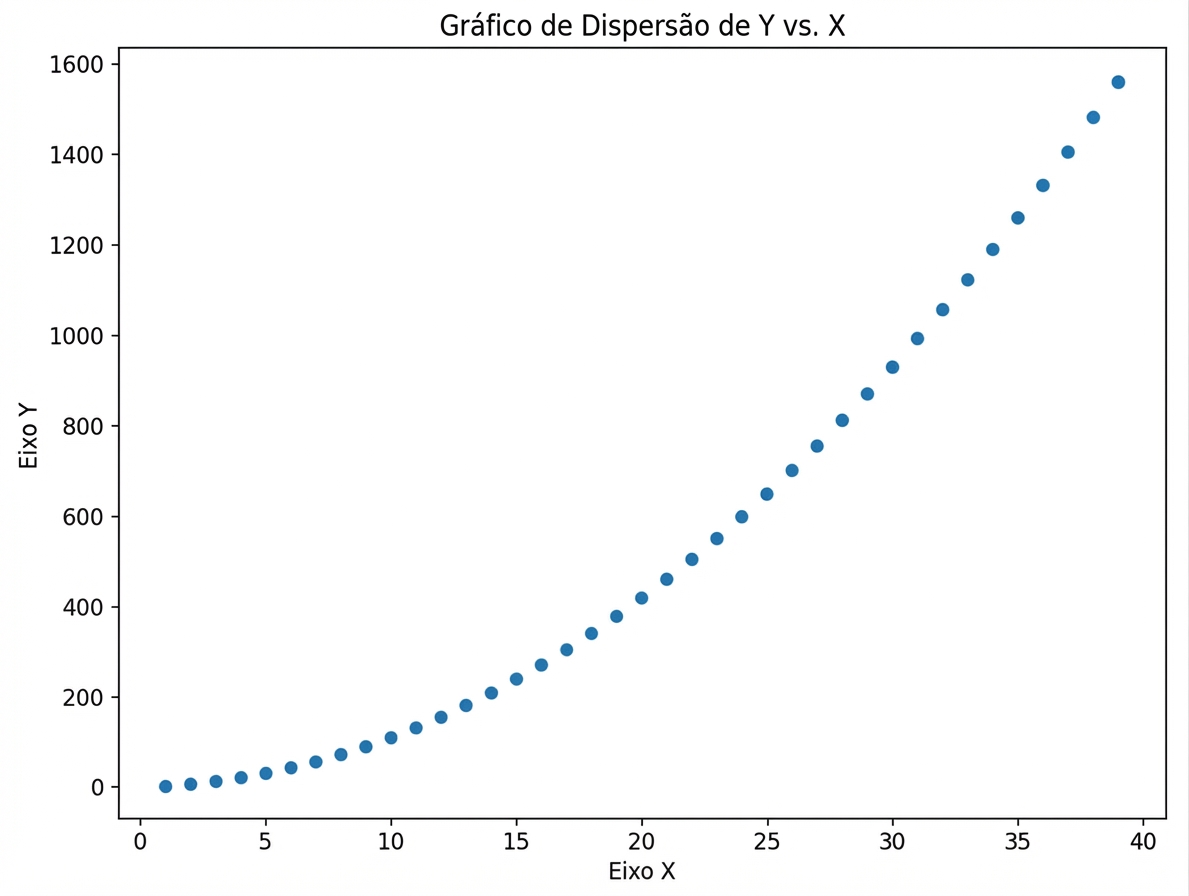 Uma relação quadrática com um alto coeficiente de correlação linear