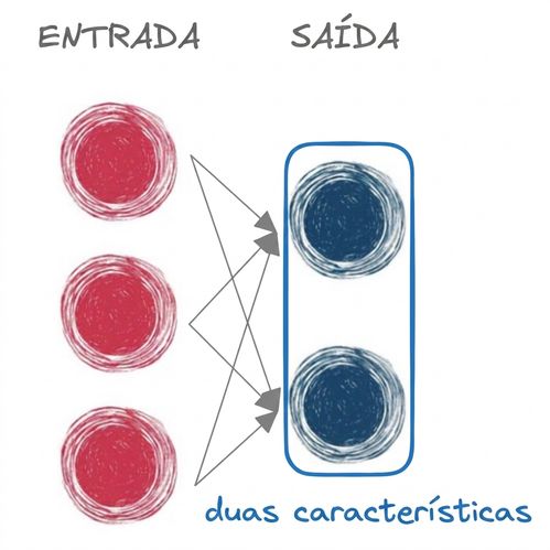 Um diagrama que representa uma rede neural básica com apenas entrada e saída