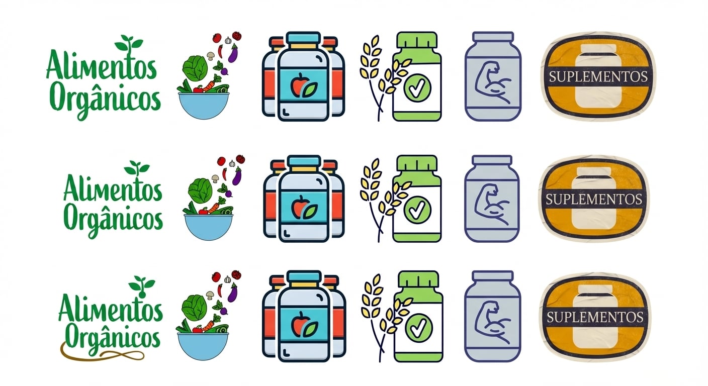Foto de suplementos e alimentos orgânicos