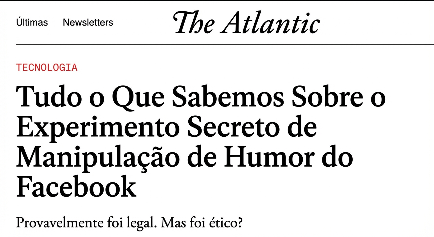 Captura de tela de um artigo on-line no Atlantic sobre o experimento social manipulador do Facebook