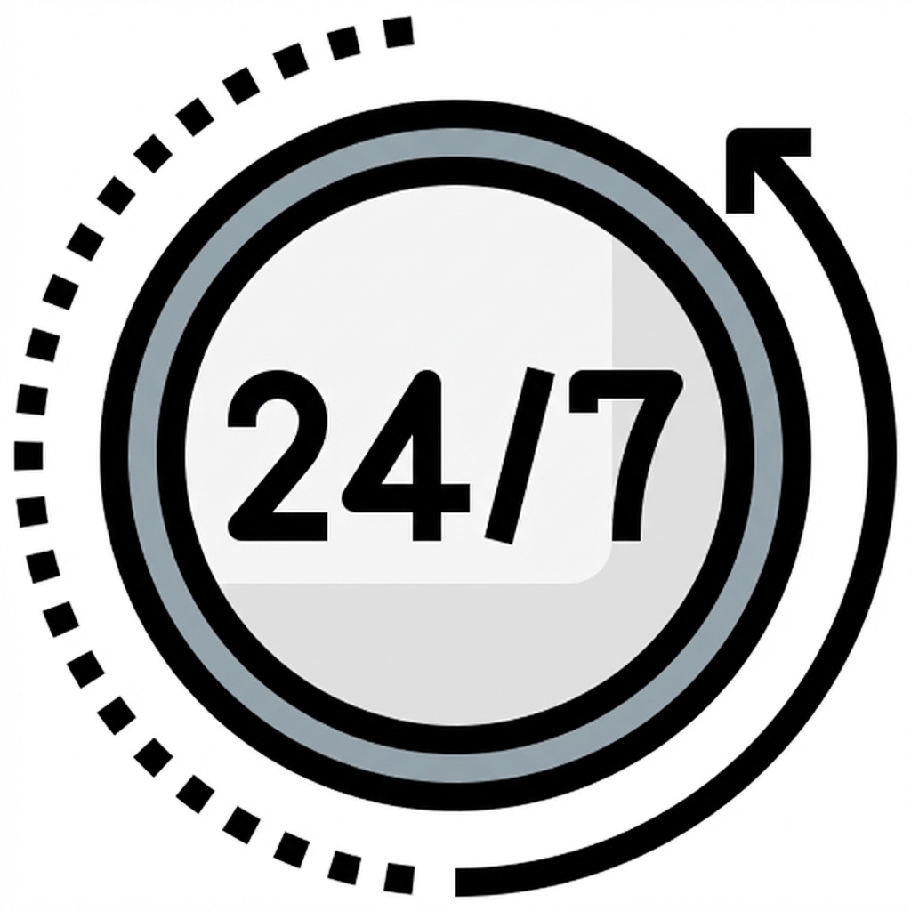 Ilustração de um loop contínuo de disponibilidade 24/7