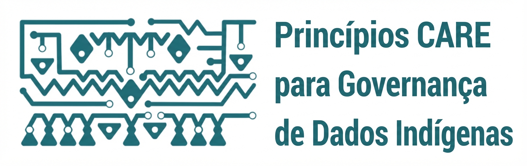 Logotipo dos princípios CARE para a governança de dados indígenas.