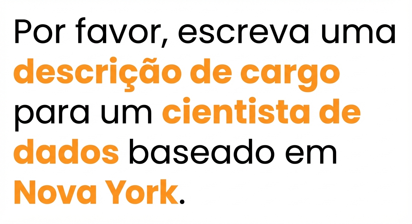 A descrição de cargo, cientista de dados e Nova York estão em destaque – o ChatGPT está identificando o tema da pergunta.
