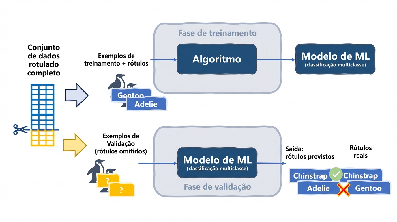 Comparação das previsões com os rótulos reais