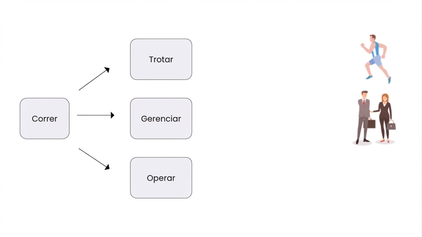 Imagem mostrando a palavra “Run” com o sentido de administrar ou organizar.
