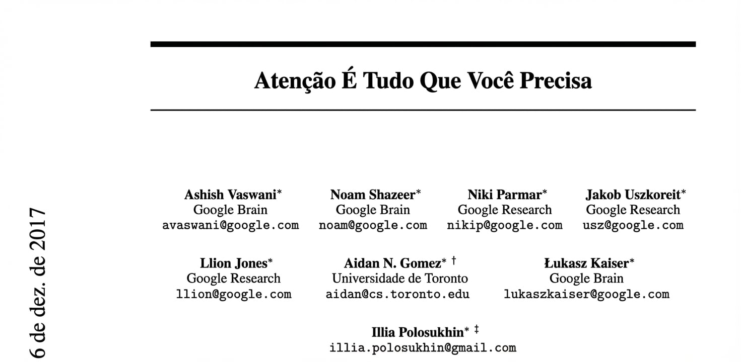 Trecho do artigo "Attention is all you need"