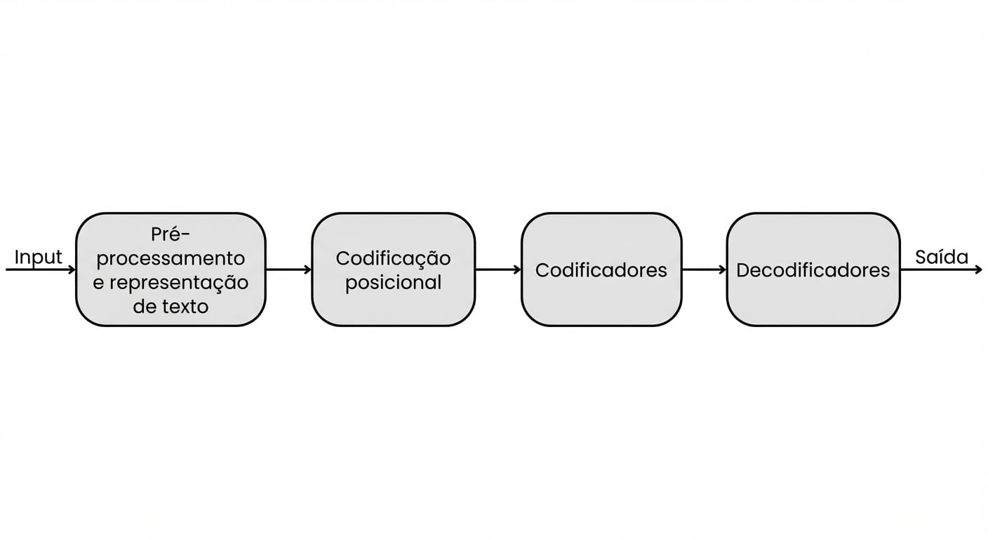 Componentes internos e fluxo de dados em um transformador