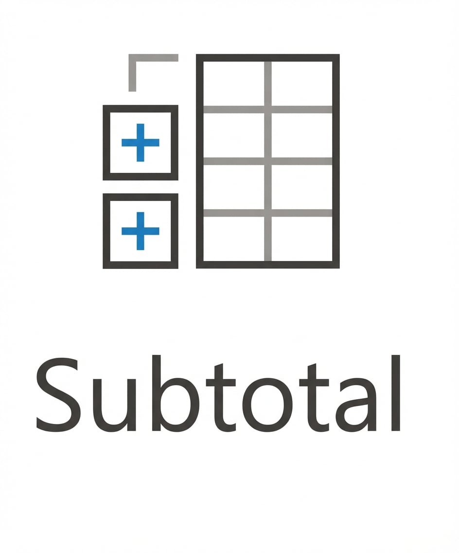 Imagem do botão Subtotal no Excel.