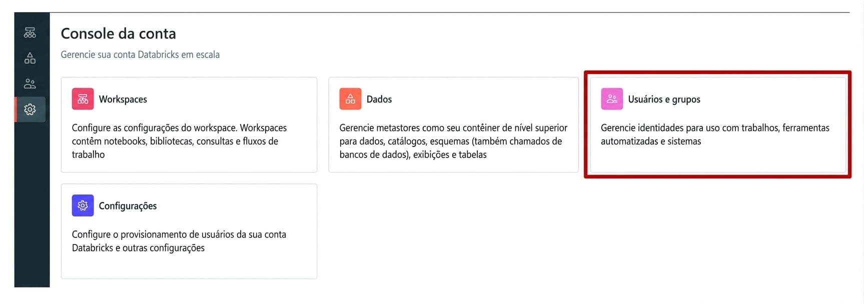 Usuários do Account Console