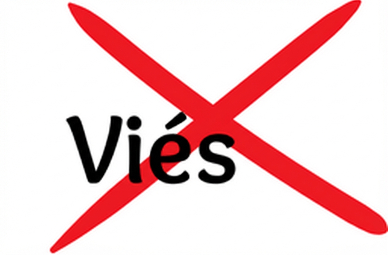 Um X vermelho em cima da palavra “bias”.