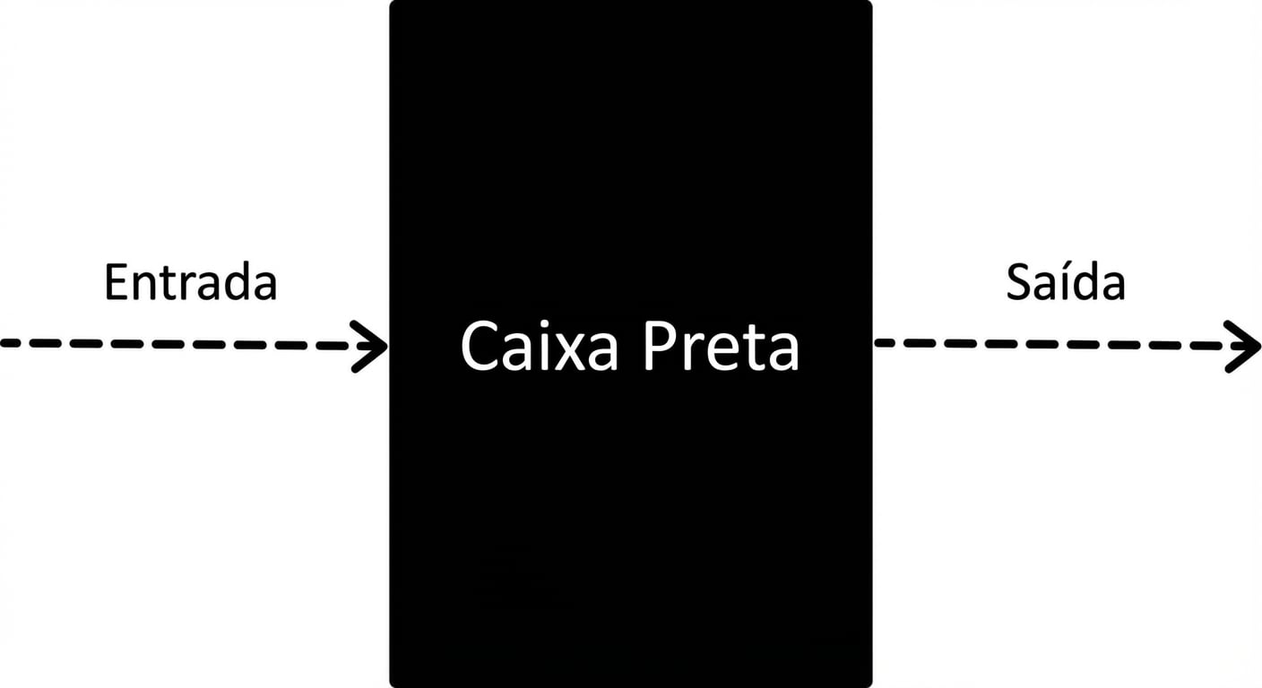 Um fluxograma que mostra como funciona a caixa preta.
