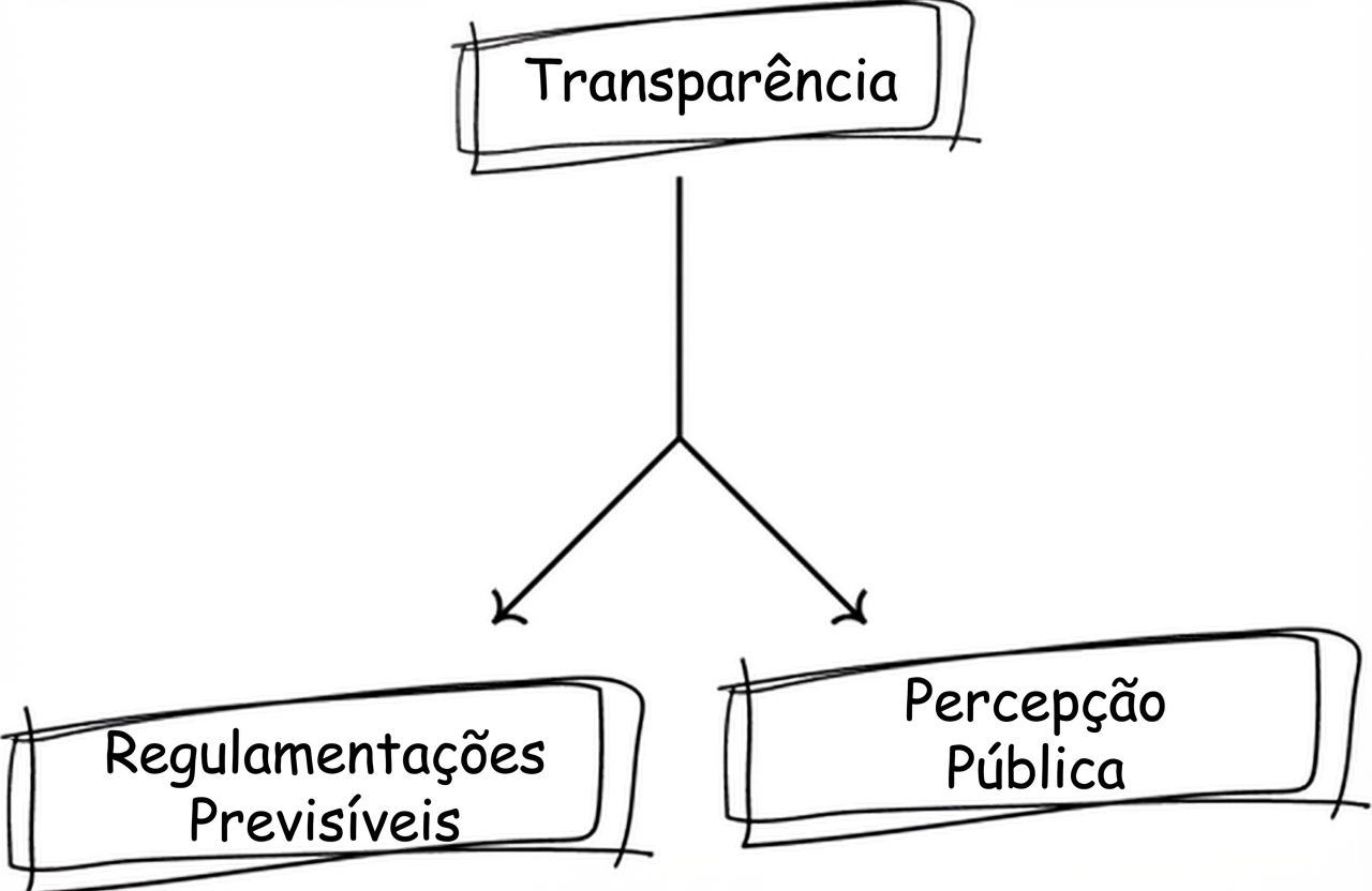 Um fluxograma que mostra os benefícios da transparência.