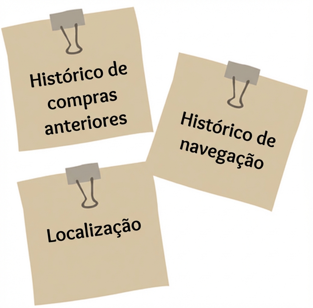 Notas adesivas que mostram os fatores do modelo de vendas de IA.