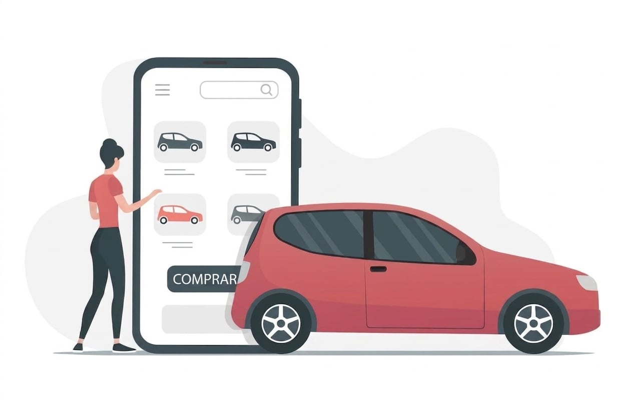 Uma pessoa interagindo com uma interface para pedir carros.