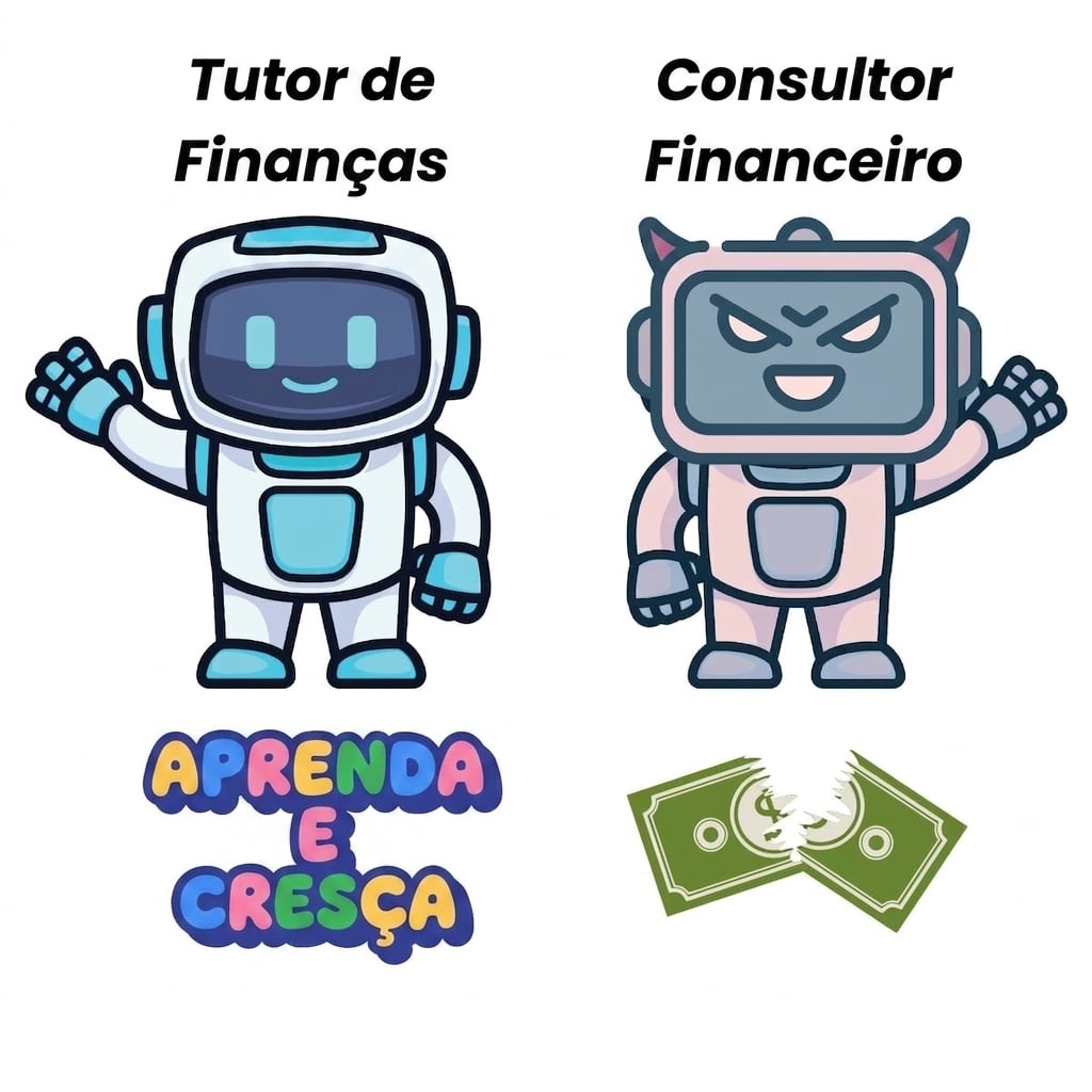 Um chatbot tutor financeiro e um chatbot consultor financeiro.