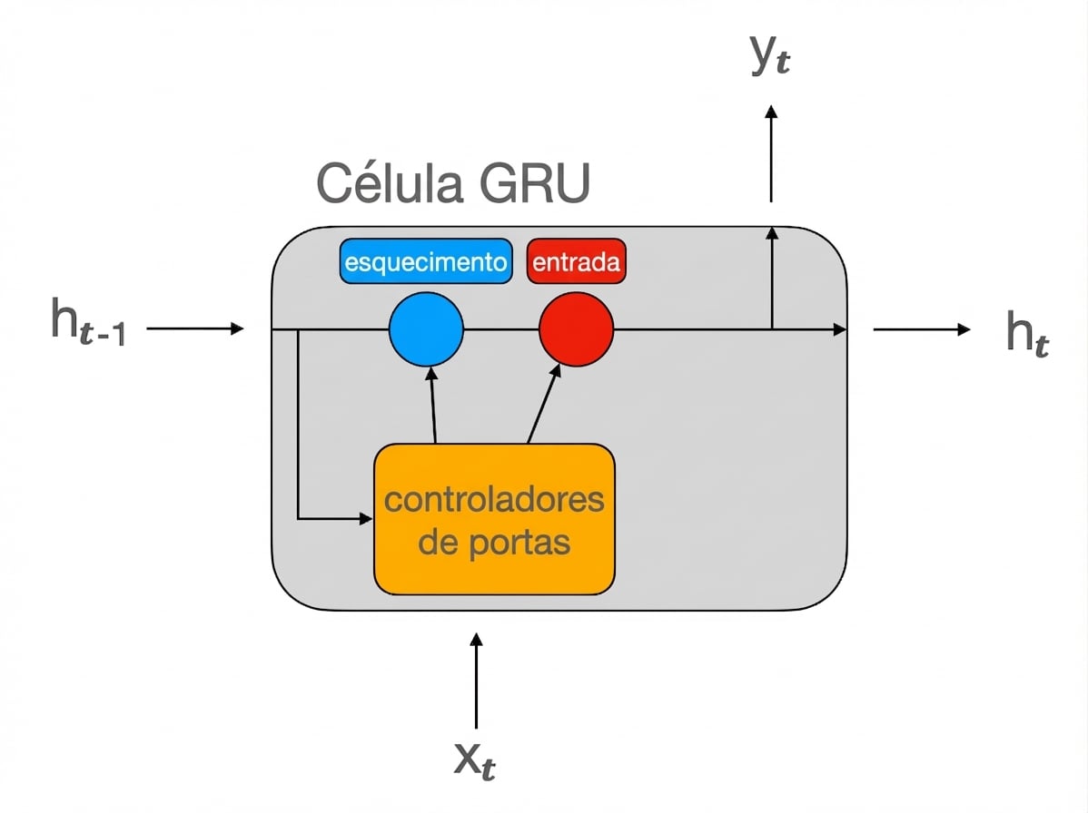 Esquema da célula GRU.