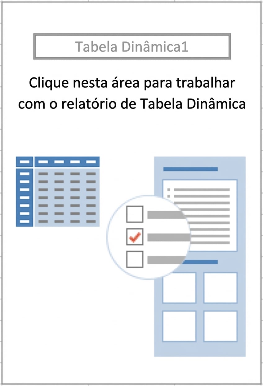 Contorno do espaço da Tabela Dinâmica indicando como construí-la