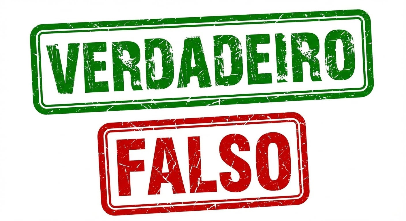 Imagens da palavra TRUE em verde e FALSE em vermelho.